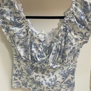 Planet Good White and Blue Top